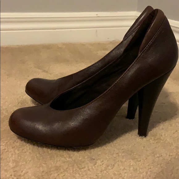 EUC Brown Leather Dollhouse Pumps - Picture 4 of 4